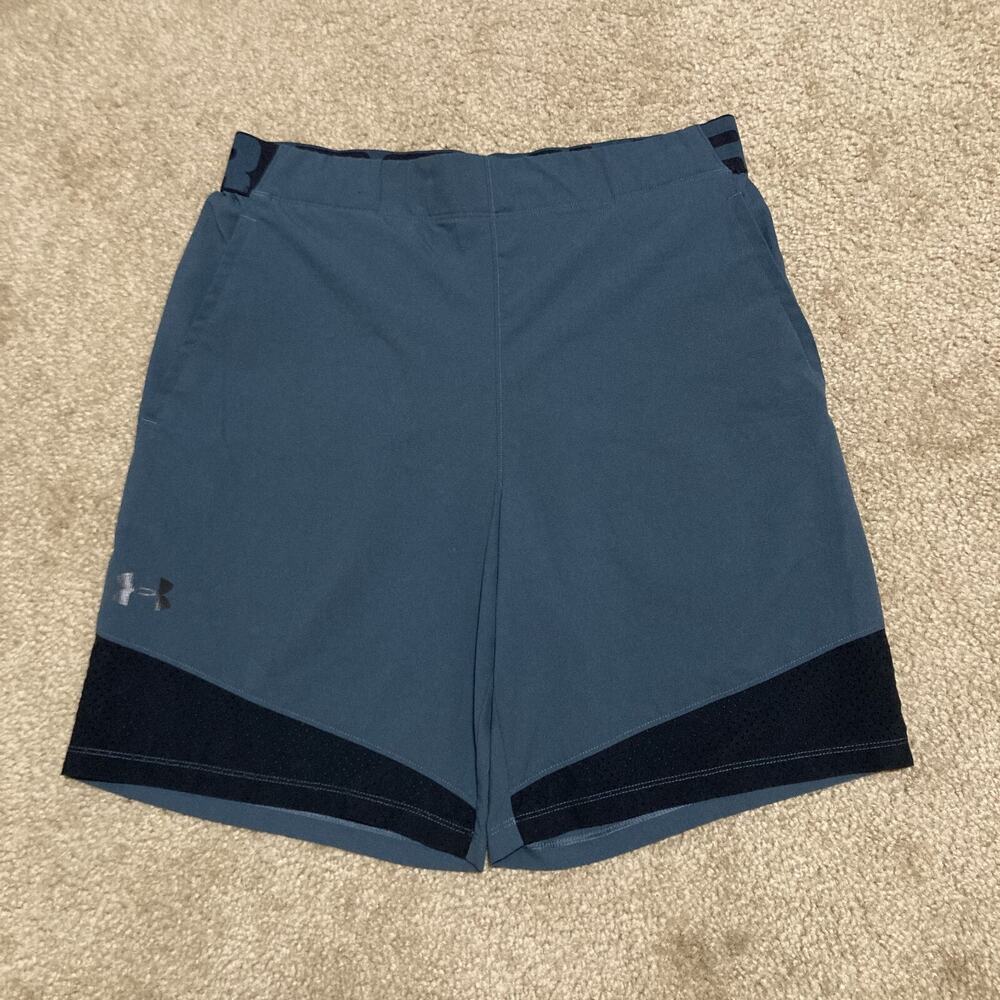 Under Armour HeatGear Fitted Athletic Shorts Vented Leg Dark Gray/Black Men's L